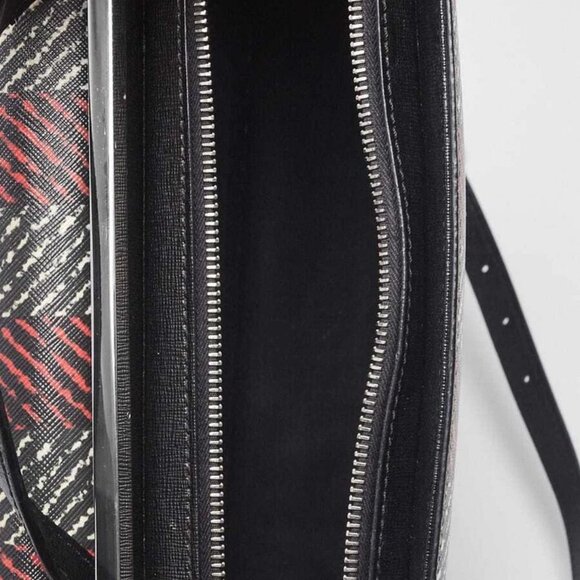 Fendi Black/Red/White Striped Saffiano Leather Demi Jour Shoulder Bag - Picture 9 of 12